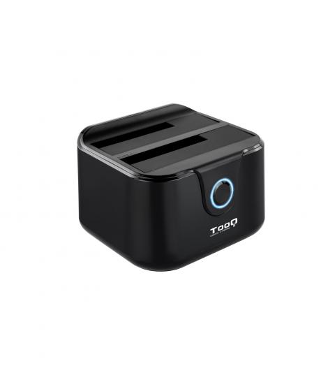 Tooq Docking Station USB 3.0 - HDDSSD 2.5", 3.5" SATA I,II,III - Boton de Clonacion - Copia de Seguridad - Color Negro