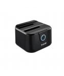 Tooq Docking Station USB 3.0 - HDD/SSD 2.5", 3.5" SATA I,II,III - Boton de Clonacion - Copia de Seguridad - Color Negro