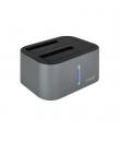 Tooq Docking Station USB 3.0/3.1 Gen 1 - HDD/SSD 2.5", 3.5" SATA - Boton de Clonacion - Color Gris/Negro