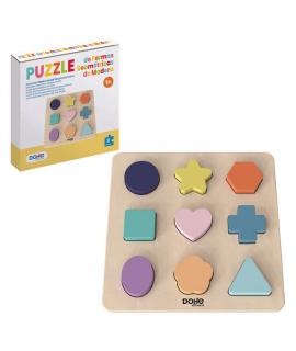 Dohe Juego Educativo de Formas Geometricas de Madera - Bordes Redondos - Tacto Suave - Colores Llamativos - Estimula la Coordina