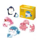 Dohe Pack de 4 Puzzles para Niños de 2/3 Piezas - Tematica Animales - Doble Capa de Carton - Capa Intermedia de Contrachapado - 