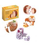 Dohe Pack de 4 Puzzles para Niños de 4/5 Piezas - Tematica Animales - Doble Capa de Carton - Capa Intermedia de Contrachapado - 