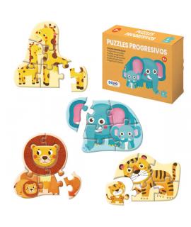 Dohe Puzzle Progresivo para Niños - Doble Capa de Carton - Capa Intermedia de Contrachapado - Estimula Imaginacion y Razonamient