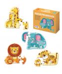 Dohe Pack de 4 Puzzles para Niños de 6 Piezas - Tematica Animales - Doble Capa de Carton - Capa Intermedia de Contrachapado - Es
