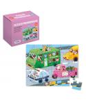 Dohe Puzzle Infantil de 30 Piezas - Tematica Vehiculos - Fabricado en Doble Capa de Carton - Capa Intermedia de Contrachapado - 