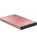 Tooq Carcasa Externa HDD/SDD 2.5" hasta 9,5mm SATA USB 3.0 - Color Rosa Metalizado