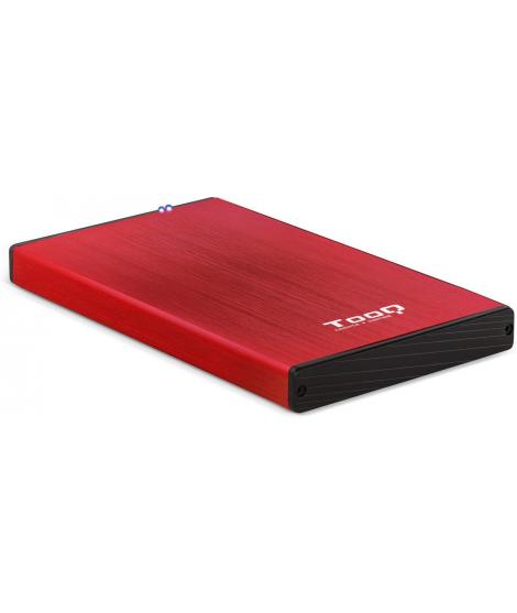 Tooq Carcasa Externa HDD/SDD 2.5" hasta 9,5mm SATA USB 3.0 - Color Rojo