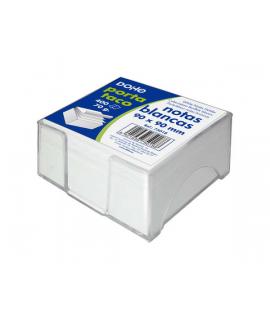 Dohe Soporte de Sobremesa con Bloque de Notas - 90x90mm - Papel Blanco de 70g - Fabricado en Plastico Inyectado Transparente