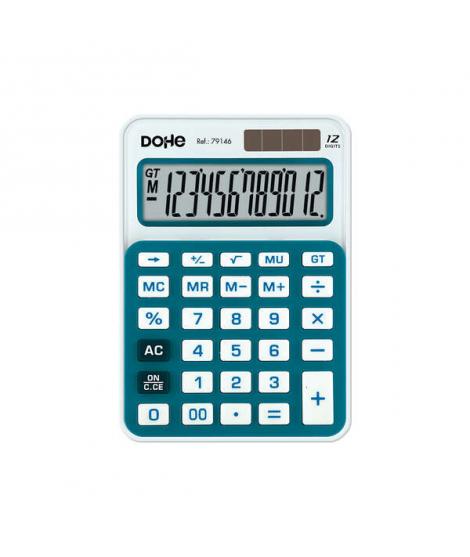 Dohe Calculadora Electronica de 12 Digitos - Alimentacion Solar y a Pilas - 4 Teclas de Memoria - Apagado Automatico - Teclas de