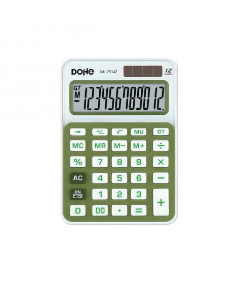 Dohe Calculadora Electronica de 12 Digitos - Alimentacion Solar y a Pilas - 4 Teclas de Memoria - Apagado Automatico - Teclas de