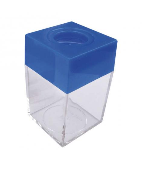 Dohe Portaclips en Plastico con Deposito Transparente - 42x42x70mm - Embocadura Imantada de Color Azul