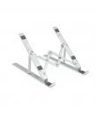 Tooq Soporte para Portatil hasta 15" - 7 Niveles de Altura - Plegable - Base Antideslizante - Peso Max 5kg - Color Plata