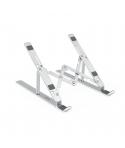 Tooq Soporte para Portatil hasta 15" - 7 Niveles de Altura - Plegable - Base Antideslizante - Peso Max 5kg - Color Plata