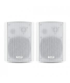 Tooq Altavoces Autoamplificados de Pared 60W - Control de Volumen, Agudos y Bajos - Soporte Giratorio 180º - Color Blanco