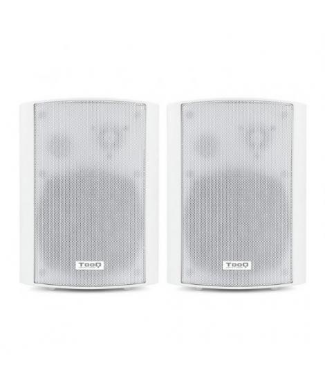 Tooq Altavoces Autoamplificados de Pared 60W - Control de Volumen, Agudos y Bajos - Soporte Giratorio 180º - Color Blanco