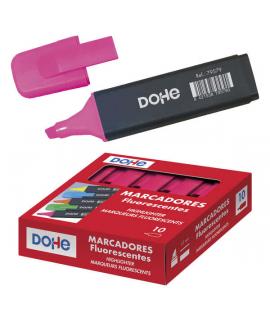 Dohe Marcadores Fluorescentes - Punta Biselada de 1-5mm - Clip en la Capucha - Apto para Todo Tipo de Papel - Color Rosa