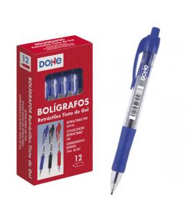 Dohe Boligrafos Retractiles de Tinta de Gel Permanente - Punta Bola de 0.7mm - Trazo de 0.4mm - Resistente al Agua - Cuerpo de P