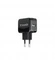 Tooq Cargador de Pared USB 5V 2.4 A - 1 Puerto USB - Color Negro