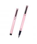 Dohe Boligrafos Elegantes de Metal Ligero - Cuerpo Ovalado en Rosa - Ergonomicos y Deslizamiento Perfecto - Capucha con Clip a J