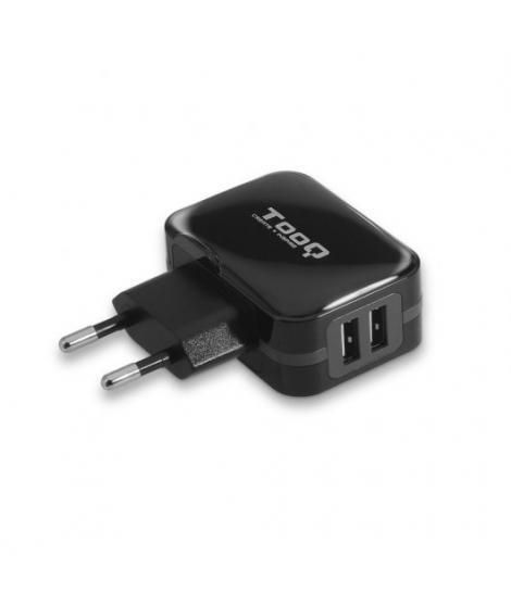 Tooq Cargador de Pared 2x USB 2.0 - Tecnologia AI - Color Negro