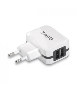 Tooq Cargador de Pared 2x USB 2.0 - Tecnologia AI - Color Blanco