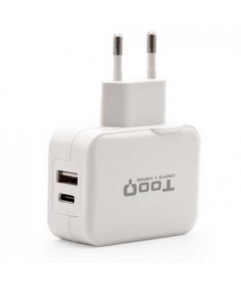 Tooq Cargador de Pared USB 2.0, USB-C - Color Blanco