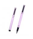 Dohe Boligrafos Elegantes de Metal Ligero - Cuerpo Ovalado Morado Ergonomico - Capucha con Clip - Fabricados en Aluminio - Tinta