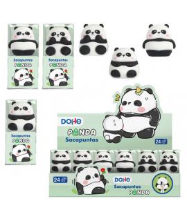 Dohe Expositor de 24 Afilalapices Panda - Fabricado en Plastico - Recubrimiento de PVC - Cuchilla de Acero - Presentacion en Caj