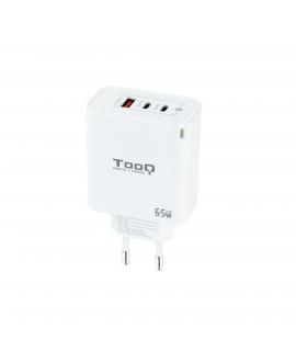 Tooq Cargador de Pared GaN 2 USB-C/PD + USB-A/QC 65W - Color Blanco