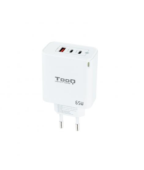 Tooq Cargador de Pared GaN 2 USB-CPD + USB-AQC 65W - Color Blanco