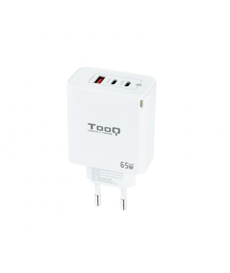 Tooq Cargador de Pared GaN 2 USB-C/PD + USB-A/QC 65W - Color Blanco