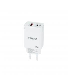 Tooq Cargador de Pared GaN USB-C/PD + USB-A/QC 45W - Color Blanco