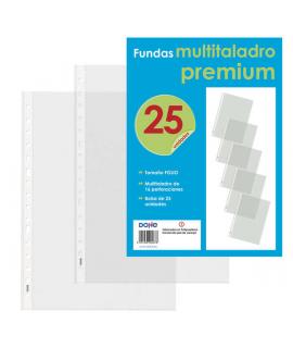 Dohe 25 Fundas Multitaladro Premium con 16 Perforaciones - Polipropileno Rugoso