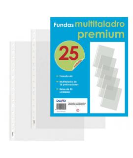 Dohe 25 Fundas Multitaladro Premium con 16 Perforaciones - Polipropileno Rugoso