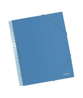 Dohe Carpeta con 20 Fundas Tamaño A4 - Tapa de Polipropileno Opaco 800 Micras - Fundas Transparentes 80 Micras - Espiral de Plas