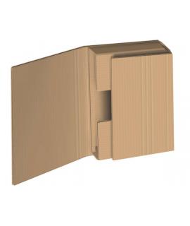 Dohe Estuche de Envio Automontable de Embalaje - Carton Marron de Canal - Solapas Ajustables - Multiples Pliegues para Adaptar T