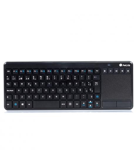 NGS TV Warrior Teclado Multimedia Inalambrico con Touchpad 2.4 GHz - Color Negro