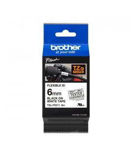 Brother TZeFX211 Cinta Laminada Flexible Original de Etiquetas - Texto negro sobre fondo blanco - Ancho 6mm x 8 metros