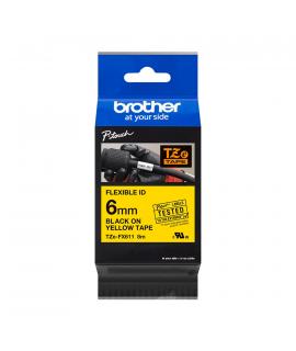 Brother TZeFX611 Cinta Laminada Flexible Original de Etiquetas - Texto negro sobre fondo amarillo - Ancho 6mm x 8 metros