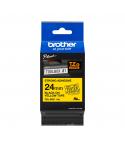 Brother TZeS651 Cinta Laminada Super Adhesiva Original de Etiquetas - Texto negro sobre fondo amarillo - Ancho 24mm x 8 metros