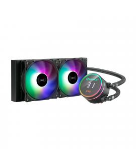 Unykach Aquastorm 240 Kit de Refrigeracion Liquida - 2 Ventiladores de 120mm - Iluminacion RGB - Visualizacion Temperatura CPU -