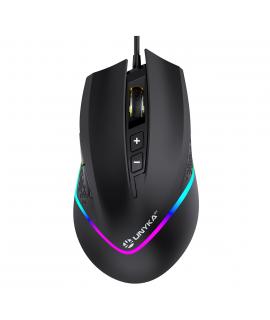 Unykach Nova M244 Raton Gaming USB con Iluminacion RGB 6400dpi - 5 Botones - Uso Diestro - Cable de 1.50m - Color Negro