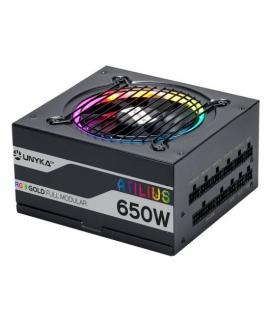 Unykach Atilius RGB Black 650W Fuente de Alimentacion 650W ATX 2.31 - Iluminacion RGB - Full Modular - PFC Activo - Ventilador 1