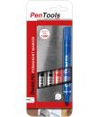 Pentel PenTools Pack de 4 Rotuladores Permanentes Industriales Pentel Pen N60 - Punta Biselada Resistente y Duradera - Trazo 1,5