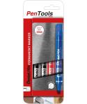 Pentel PenTools Pack de 4 Rotuladores Permanentes Industriales Pentel Pen N60 - Punta Biselada Resistente y Duradera - Trazo 1,5