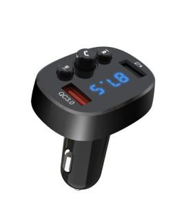 XO BCC03 Transmisor FM para Coche Bluetooth 18W Quick Charge - Pantalla LED - Frecuencias 87,5 - 108,0MHz - 1x Puerto USB QC