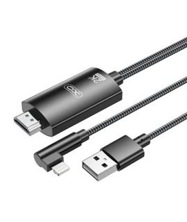 XO Adaptador de Cable Lightning A Hdmi - Longitud de 1.8m - Soporte de Resolucion 2K(60Hz)/1080P - Intercambio de Datos y Audio 