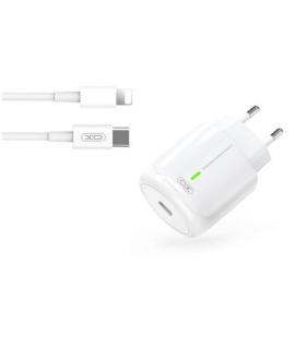 XO Cargador de Carga Rapida 20W - Puerto Tipo C - Carga + Del 50% en 30 Minutos - Proteccion de Sobretensiones - Incluye Cable d