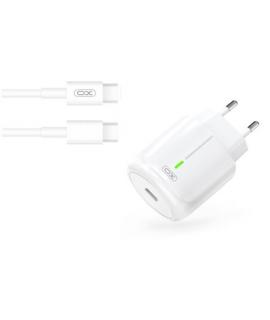 XO Cargador de Carga Rapida 20W - Puerto Tipo C - Carga + Del 50% en 30 Minutos - Proteccion de Sobretensiones - Incluye Cable d