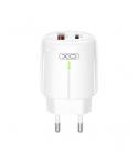 XO Cargador de Corriente L114 18W Tipo C + USB - Color Blanco